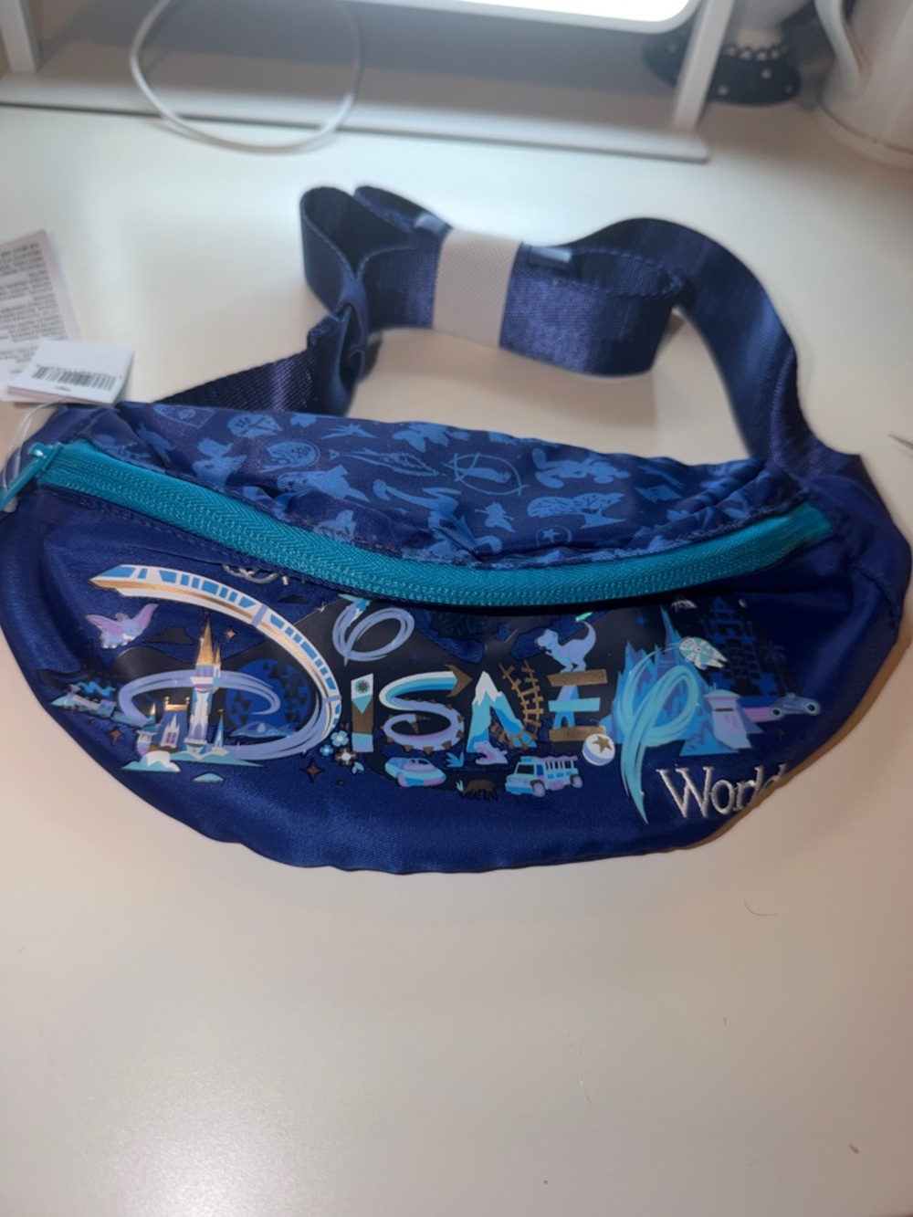 Disney Navy Blue Waist Pack with Teal Zipper